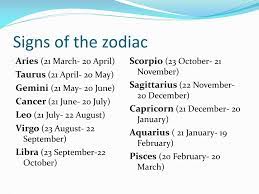 Libra, scorpio, sagittarius, capricorn, aquarius, pisces. Ppt Signs Of The Zodiac Powerpoint Presentation Free Download Id 1796507