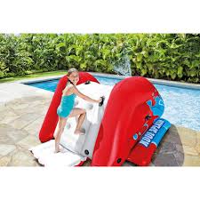Above ground pool inflatable slide. Intex 58849vm Kool Splash Kids Inflatable Outdoor Backyard Swimming Pool Water Slide Play Center With Built In Sprayer With Handles And Stairs Red Pool Water Slide Inflatable Water Slide Inflatable Pool