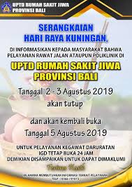 Check spelling or type a new query. Pengumuman Laman 12 Rumah Sakit Jiwa Provinsi Bali