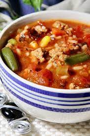 Ground Turkey Soup With White Rice Recipe In 2021 Ground Turkey Soup Easy Vegetable Soup Turkey Soup