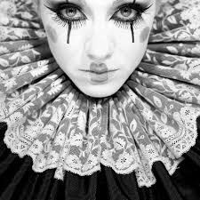 Black And White Clown Halloween Costume Editorial Hair To Inspire Your Halloween Costume Vintage Circus Costume Vintage Clown Vintage Circus
