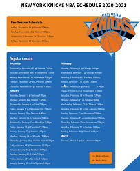 The latest tweets from new york knicks (@nyknicks). Printable New York Knicks 2020 21 Schedule And Tv Schedule Updated Printerfriend Ly