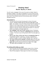 This is a murder mystery, your readers demand a murder. News Hingham Schools