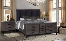 Textures and soft lavender color pops set the mood in this grey bedroom. Laura Bedroom Set 5pc In Gray By Global W Case Options