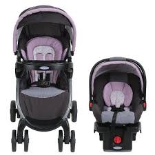 Graco Fastaction Fold Janey Travel System Black Purple Travel System Stroller Baby Car Seats Baby Strollers