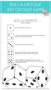 Visual Art Critique Game Roll A Critique Individual Small Group All Class Art Critique Art Rubric Art Classroom