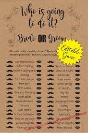 Editable Who Is Going To Do It Wedding Shower Game Editable Rustic Kraft Bridal Shower Game Rustic Kraft Engagement Party Games D1924e Bridal Shower Games Wedding Shower Games Fun Wedding Shower