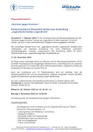 Presseinformation „Nummer gegen Kummer“: Kinderschutzbund Düsseldorf  startet neue Ausbildung „Jugendliche beraten Jugend