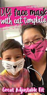 How To Make An Easy Cat Face Mask For Kids And Adults With Free Pattern And Video Tutorial Via Raegun In 2020 Face Masks For Kids Mask For Kids Mask Tutorial