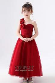 Abiti prima comunione bambina 2020 | abiti da damigella abiti da sposa colorati modello principessa 2019 2020 di tendenza. Abito Cerimonia Bambina Cerniera Autunno Senza Maniche A Line Monospalla Alle Caviglie Www Ysun It