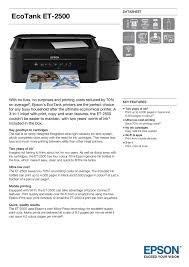 Wie beim ersten wurf, den wir seinerzeit am beispiel des epson ecotank l555. Ecotank Et 2500 Cnet Content Solutions Manualzz