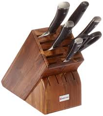 Using steel of high quality and the latest technology of the industry have led wusthof to develop kitchen knives with unbeatable cutting. Wusthof Seven Acacia Block 7 Piece German Set Precision Forged High Carbon Stainless Steel Kitchen Knife 15 Slot Wood Model 8347 6 Buy Online In Aruba At Aruba Desertcart Com Productid 83655176