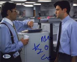 Office Space Cast Livingston And Cole Signed 8x10 Photo Certified Authentic Beckett Bas Coa It Cast 8x10 Photo Funny Scenes
