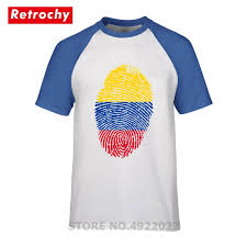 Our design ready for printing. Colombia Flag Fingerprint T Shirt Men Family Gift Summer Custom Tshirt Father S Day Short Sleeve T Shirt Pure Cotton Leisure Top T Shirts Aliexpress