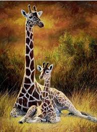 Giraffe Diamond Painting Giraffe Art Wildlife Paintings Giraffe