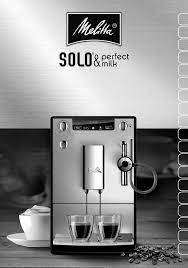 Manuals and user guides for melitta caffeo solo & perfect milk. Bedienungsanleitung Melitta Caffeo Solo Perfect Milk 276 Seiten