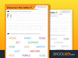 It also includes four words that can be traced, . Discover The Letter F Skoolgo