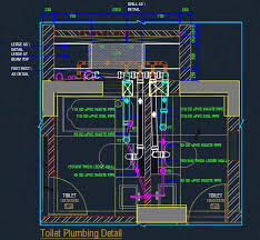 A plumbing drawing, a type of technical drawing, shows the system of piping for fresh water going into the building and waste going out, both solid and liquid. Toilet Plumbing Detail Plan Autocad Dwg Plan N Design