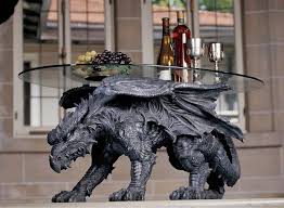 Warwickshire Dragon Glass Topped Coffee Table Is Ideal For Any Targaryen S Lair Dragon Decor Dragon Table Dragon Glass