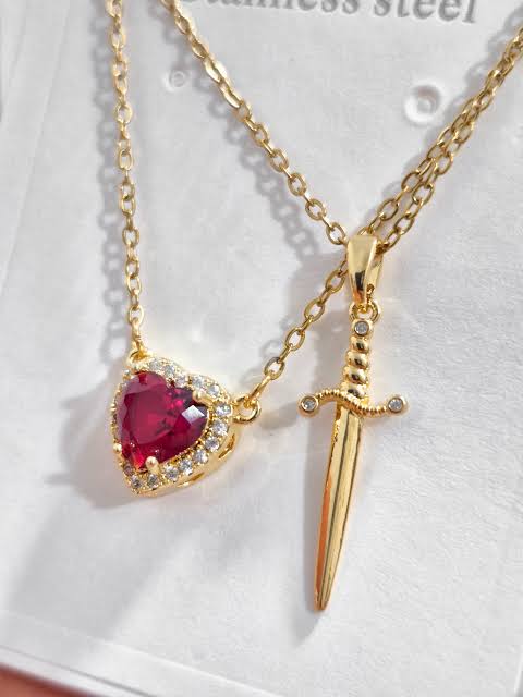 Collar Corazón - Espada - Kapile Joyas