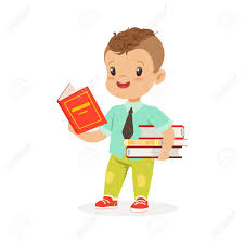 However, we the adults can still enjoy the. Cute Boy Reading A Book While Standing And Holding Books Kid Royalty Free Cliparts Vectors And Stock Illustration Image 82899410