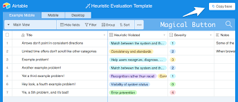 A Copy Base Button In The Top Right Of Airtable Heuristic Evaluation Evaluation Life Organization