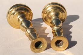 10062 | candle holder 39 bamboo style bronze. Pair Small Solid Brass Candlesticks Vintage Peerage England Brass Candle Holders