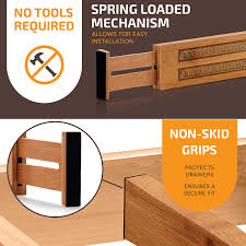 bamboo adjustable drawer dividers