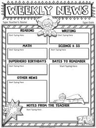 Free Superhero Editable Newsletter Template Classroom Newsletter Template Preschool Newsletter Templates Class Newsletter Template