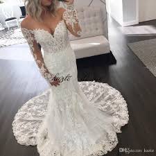 Classy Mermaid Berta Lace Wedding Dresses With Long Sleev Long Sleeve Wedding Dress Lace Long Sleeve Wedding Dress Lace Mermaid Lace Wedding Dress With Sleeves