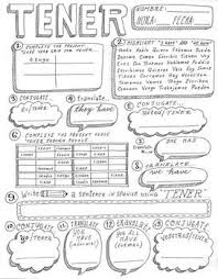 spanish verb tener worksheet verb conjugation translation