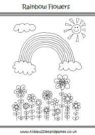 Children love to draw and paint rainbows as their colorful yet simple appearance make it very easy to draw them, even for little kids. Rainbow Flowers Coloring Page Kids Puzzles And Games