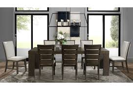 Minotti table & chairs 02. Elements International Grady Contemporary Dining Table Set With 8 Chairs Goffena Furniture Mattress Center Dining 7 Or More Piece Sets