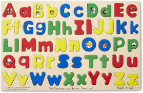 A to z letters in lowercase with pictures representing each alphabet. Amazon Com Melissa Doug Upper Lower Case Alphabet Puzzle Melissa Doug Toys Games