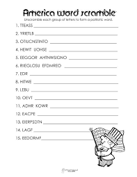 Word Scramble Worksheet Time Filler For Classrooms Free Worksheets Free Halloween Words Patriotic Words