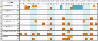 How To Make A Dynamic Hotel Ballroom Occupancy Chart Excel