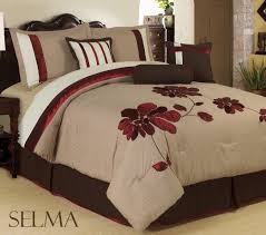 Amazon Com Bednlinens 7 Piece Burgundy King Applique Mega Floral Bedding Comforter Set King Size Comfor Bedroom Comforter Sets Bedroom Red Burgundy Bedroom