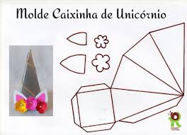 Molde Caixinha De Papel Para Lembrancinha De Aniversario Molde Caixinha De Unicornio Feito Com Caixa De Cereal E Papel Colorido Com Imagens Molde Caixa Lembrancinha Caixa De Leite Molde
