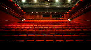 The free movie theater powerpoint template has a white background with red details. Have Your Next Zoom Meeting At The Theatre Center Theatre Group