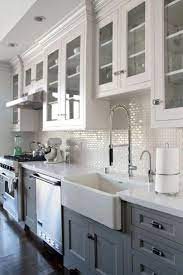 Kitchens with double wall ovens Two Tone Kitchen Cabinets Ideas Two Tone Kitchen Cabinets Ideas Farmhouse Grey Cabinets Farmho Kitchen Cabinet Design Kitchen Layout White Kitchen Design
