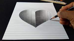 Drawing a 3d heart hole check out the full drawing process in this youtube video! How To Draw A 3d Hole Heart Shape With Lines Youtube
