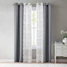 Mainstays Kingswood 4 Piece Curtain Set Walmart Com White Curtains Living Room Curtains For Grey Walls Grey Curtains Living Room
