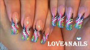 Retro Freestyle Nail Art Design Tutorial Nail Art Designs Nail Art Wedding Natural Nail Art