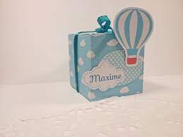 Boite A Dragees Montgolfiere Entierement Personnalisable Aux Etsy Boite Dragees Montgolfiere Dragees