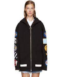 Maybe you would like to learn more about one of these? Off White C O Virgil Abloh Cotton Black Patches Zip Hoodie Lyst