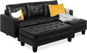 3.3 out of 5 stars 416 +3 colors/patterns. Buy Best Choice Products Tufted Faux Leather 3 Seat L Shape Sectional Sofa Couch Set W Chaise Lounge Ottoman Coffee Table Bench Black Online In Turkey B07g4hjr5v