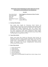 Maybe you would like to learn more about one of these? Silabus Sap Mk Basic English For Elementary School Teacher Ismail