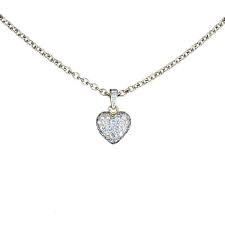 Complimentary diamond necklace with purchase over $1,000. Pre Owned Cartier Pave Diamond Heart Pendant Necklace Vintage 18k Gold 6 895 L Vintage Heart Necklaces Heart Shaped Pendant Necklace Vintage Gold Necklace