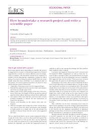 The only way to get published in a top journal is to write a top article. Pdf How To Undertake A Research Project And Write A Scientific Paper