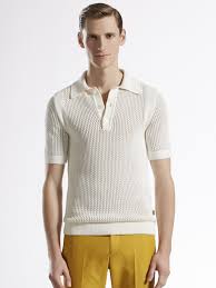 Maybe you would like to learn more about one of these? Gucci Cotton Mesh Knit Polo In White For Men Lyst